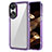 Silicone Transparent Frame Case Cover AC1 for Oppo A58 4G Clove Purple