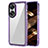 Silicone Transparent Frame Case Cover AC1 for Oppo Reno8 T 4G Clove Purple