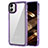 Silicone Transparent Frame Case Cover AC1 for Samsung Galaxy A04 4G Clove Purple