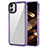 Silicone Transparent Frame Case Cover AC1 for Samsung Galaxy A04E Clove Purple