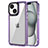 Silicone Transparent Frame Case Cover AC2 for Apple iPhone 15 Plus Purple