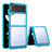 Silicone Transparent Frame Case Cover for Samsung Galaxy Z Flip3 5G Cyan