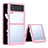 Silicone Transparent Frame Case Cover for Samsung Galaxy Z Flip3 5G Pink