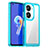 Silicone Transparent Frame Case Cover J01S for Asus Zenfone 9 Cyan