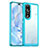 Silicone Transparent Frame Case Cover J01S for Huawei Honor 80 Pro Flat 5G Blue