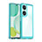 Silicone Transparent Frame Case Cover J01S for Huawei Nova 11i Cyan