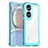 Silicone Transparent Frame Case Cover J01S for Huawei P50 Blue