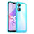 Silicone Transparent Frame Case Cover J01S for Oppo A58 5G Cyan