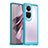 Silicone Transparent Frame Case Cover J01S for Oppo Reno10 Pro 5G Cyan