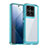 Silicone Transparent Frame Case Cover J01S for Xiaomi Mi 14 5G Cyan