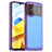 Silicone Transparent Frame Case Cover J01S for Xiaomi Poco M4 5G Clove Purple