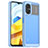 Silicone Transparent Frame Case Cover J01S for Xiaomi Poco M4 5G Sky Blue