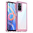 Silicone Transparent Frame Case Cover J01S for Xiaomi Redmi Note 11 5G Hot Pink