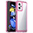 Silicone Transparent Frame Case Cover J01S for Xiaomi Redmi Note 11T Pro+ Plus 5G Hot Pink