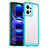 Silicone Transparent Frame Case Cover J01S for Xiaomi Redmi Note 12 4G Cyan