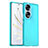 Silicone Transparent Frame Case Cover J02S for Huawei Honor 70 5G Blue