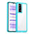 Silicone Transparent Frame Case Cover J02S for Xiaomi Poco F5 Pro 5G Cyan