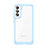 Silicone Transparent Frame Case Cover M03 for Samsung Galaxy S21 FE 5G Blue