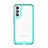 Silicone Transparent Frame Case Cover M03 for Samsung Galaxy S21 FE 5G Cyan