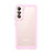 Silicone Transparent Frame Case Cover M03 for Samsung Galaxy S21 FE 5G Pink