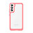 Silicone Transparent Frame Case Cover M03 for Samsung Galaxy S21 FE 5G Red