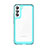 Silicone Transparent Frame Case Cover M03 for Samsung Galaxy S21 Plus 5G Cyan