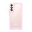 Silicone Transparent Frame Case Cover M03 for Samsung Galaxy S21 Plus 5G Pink