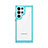 Silicone Transparent Frame Case Cover M03 for Samsung Galaxy S22 Ultra 5G Cyan