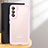 Silicone Transparent Frame Case Cover M03 for Samsung Galaxy S24 5G Pink