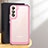 Silicone Transparent Frame Case Cover M03 for Samsung Galaxy S24 5G Rose Gold