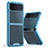 Silicone Transparent Frame Case Cover P01 for Samsung Galaxy Z Flip3 5G Blue