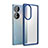 Silicone Transparent Frame Case Cover WL1 for Huawei Honor 70 5G Blue