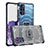 Silicone Transparent Frame Case Cover WL1 for Samsung Galaxy S20 Plus Navy Blue