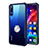 Silicone Transparent Mirror Frame Case 360 Degrees with Magnetic Finger Ring Stand A01 for Huawei Honor Magic 2