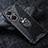 Silicone Transparent Mirror Frame Case 360 Degrees with Magnetic Finger Ring Stand AM1 for Huawei Nova 11i Black