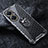 Silicone Transparent Mirror Frame Case 360 Degrees with Magnetic Finger Ring Stand AM1 for Huawei Nova 11i Gray