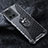 Silicone Transparent Mirror Frame Case 360 Degrees with Magnetic Finger Ring Stand AM1 for OnePlus 10R 5G