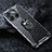 Silicone Transparent Mirror Frame Case 360 Degrees with Magnetic Finger Ring Stand AM1 for OnePlus 10T 5G