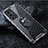 Silicone Transparent Mirror Frame Case 360 Degrees with Magnetic Finger Ring Stand AM1 for OnePlus 9RT 5G