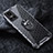 Silicone Transparent Mirror Frame Case 360 Degrees with Magnetic Finger Ring Stand AM1 for Realme GT Neo3 5G Gray