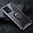 Silicone Transparent Mirror Frame Case 360 Degrees with Magnetic Finger Ring Stand AM1 for Realme Narzo 50 Pro 5G Gray