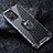 Silicone Transparent Mirror Frame Case 360 Degrees with Magnetic Finger Ring Stand AM1 for Realme V20 5G Gray