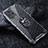 Silicone Transparent Mirror Frame Case 360 Degrees with Magnetic Finger Ring Stand AM1 for Vivo V21e 4G Gray