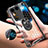 Silicone Transparent Mirror Frame Case 360 Degrees with Magnetic Finger Ring Stand AM1 for Vivo V27 5G