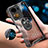 Silicone Transparent Mirror Frame Case 360 Degrees with Magnetic Finger Ring Stand AM1 for Vivo Y35 5G