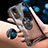 Silicone Transparent Mirror Frame Case 360 Degrees with Magnetic Finger Ring Stand AM1 for Vivo Y72 5G