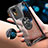 Silicone Transparent Mirror Frame Case 360 Degrees with Magnetic Finger Ring Stand AM1 for Vivo Y74s 5G