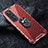 Silicone Transparent Mirror Frame Case 360 Degrees with Magnetic Finger Ring Stand AM1 for Xiaomi Mi 10S 5G Red