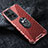 Silicone Transparent Mirror Frame Case 360 Degrees with Magnetic Finger Ring Stand AM1 for Xiaomi Mi 11i 5G (2022) Red