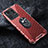Silicone Transparent Mirror Frame Case 360 Degrees with Magnetic Finger Ring Stand AM1 for Xiaomi Mi Mix 4 5G Red